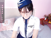 Little_effy18 Air Stewardess Sexy Dance and Blowjob
