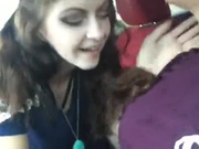 Lesbians make out and finger in the car